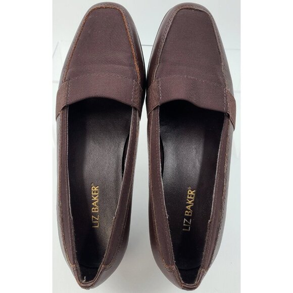 Liz Baker Slip-On Brown Leather Dress Shoes 1.5" Heel Height Women's Size 6.5 M - Picture 3 of 8